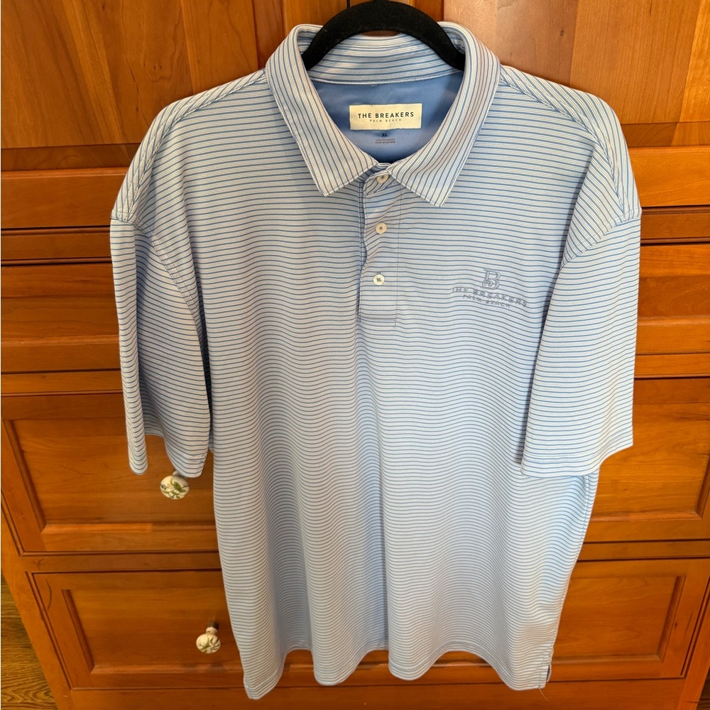 Breakers Palm Beach Blue Striped Polo Shirt